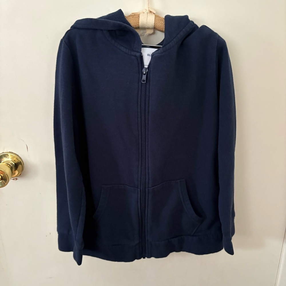 Old Navy Kids Navy Blue zip front Hoodie large 10-12